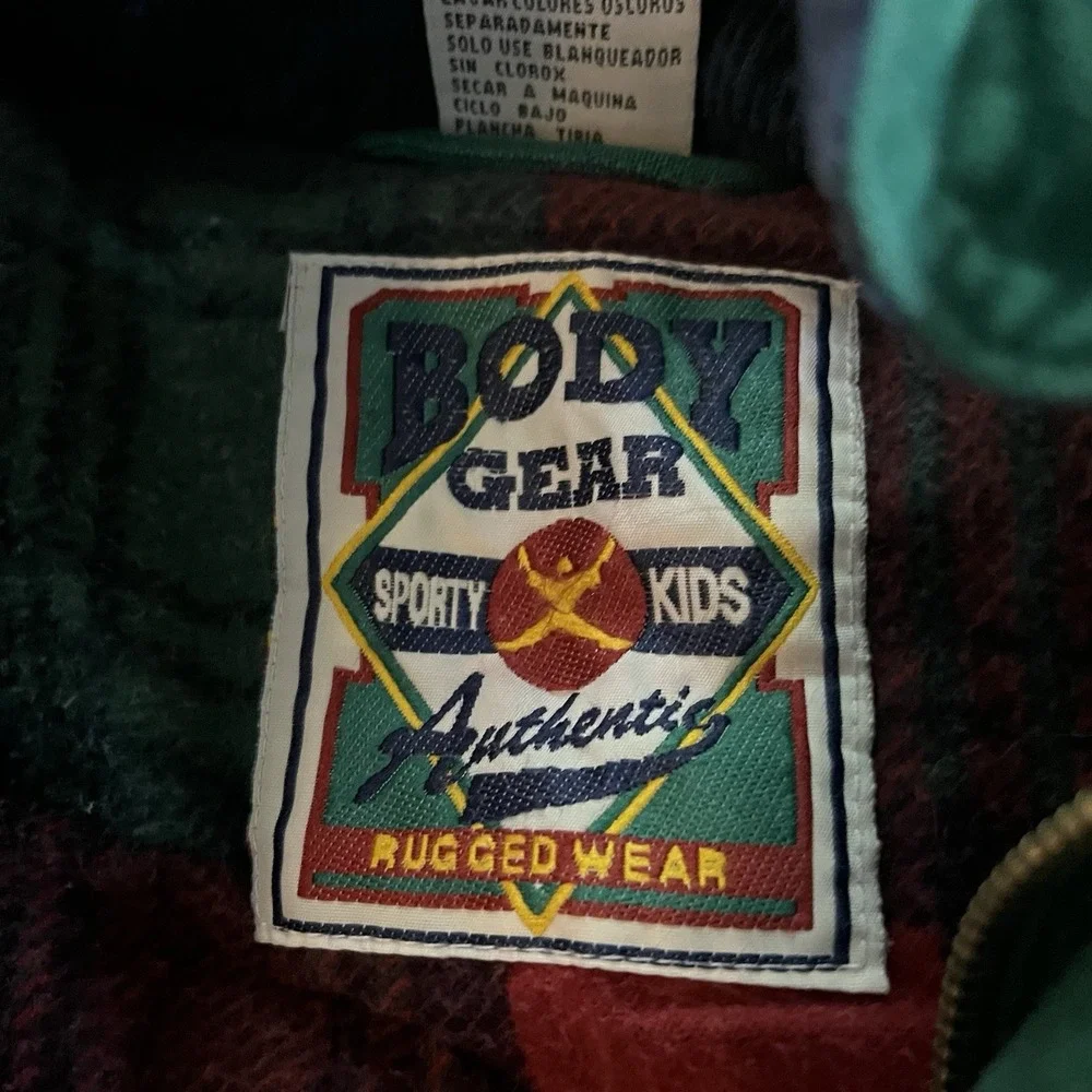 Vintage Body Gear Sporty Kids Canvas Barn Jacket 4t Corduroy Collar Cuffs